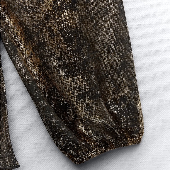 Zara limited edition Ruffled foil mini dress - Picture 4 of 5